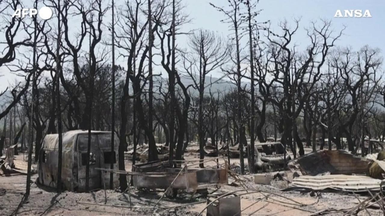 Incendio nei Pirenei orientali: il campeggio di Argelès-sur-Mer distrutto dalle fiamme