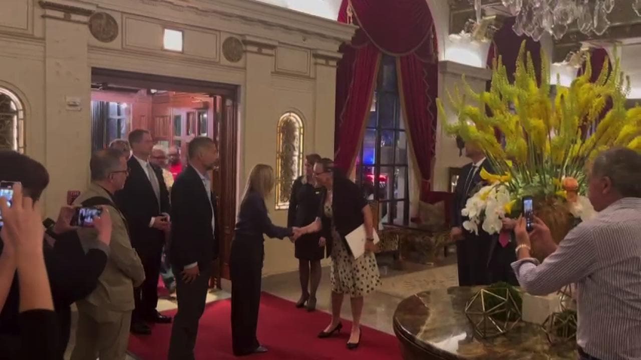L'arrivo di Giorgia Meloni a Washington