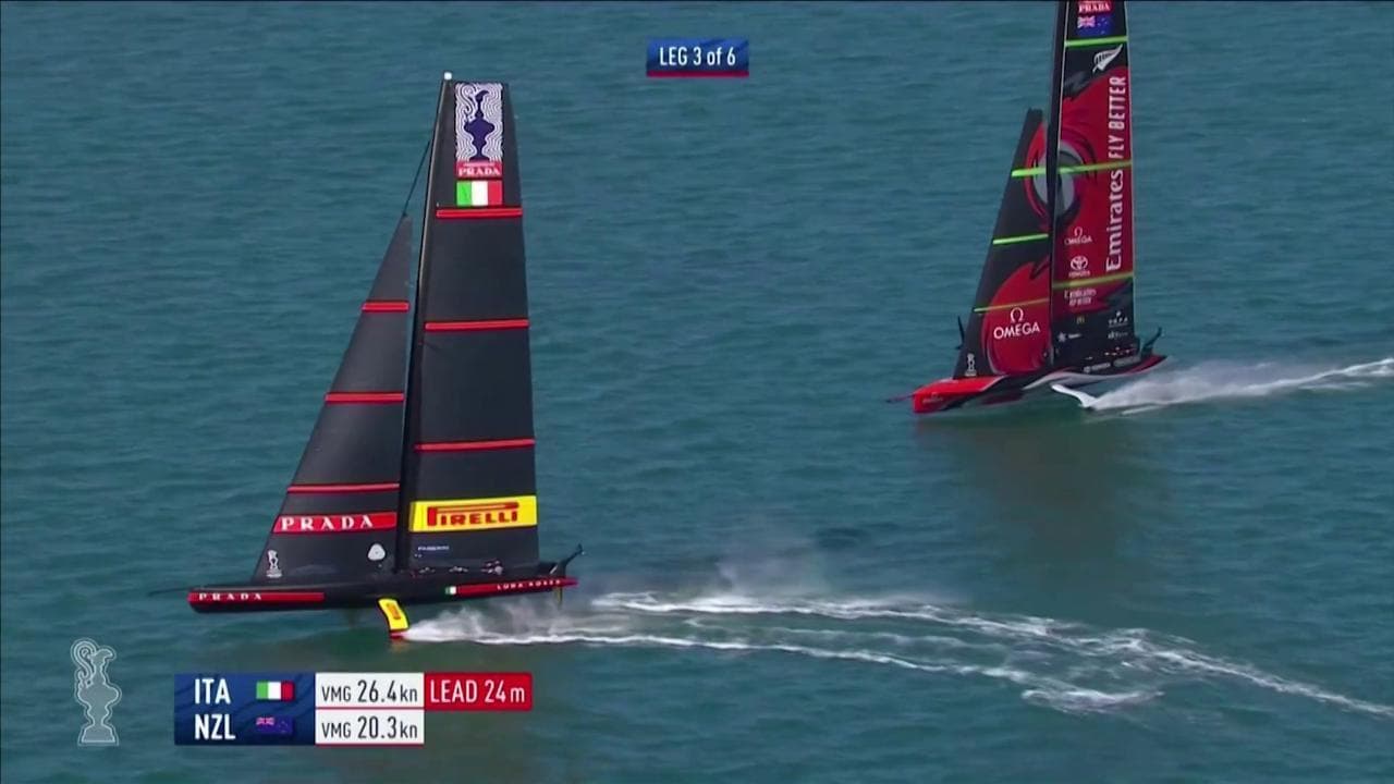 America's Cup, 5 a 3 New Zealand-Luna Rossa: gli highlights della regata "più bizzarra della storia"