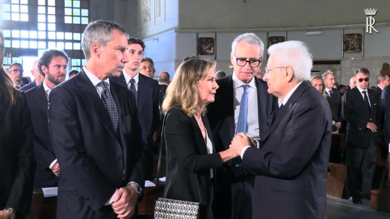 Funerali Arnaldo Forlani, l'arrivo del presidente Sergio Mattarella
