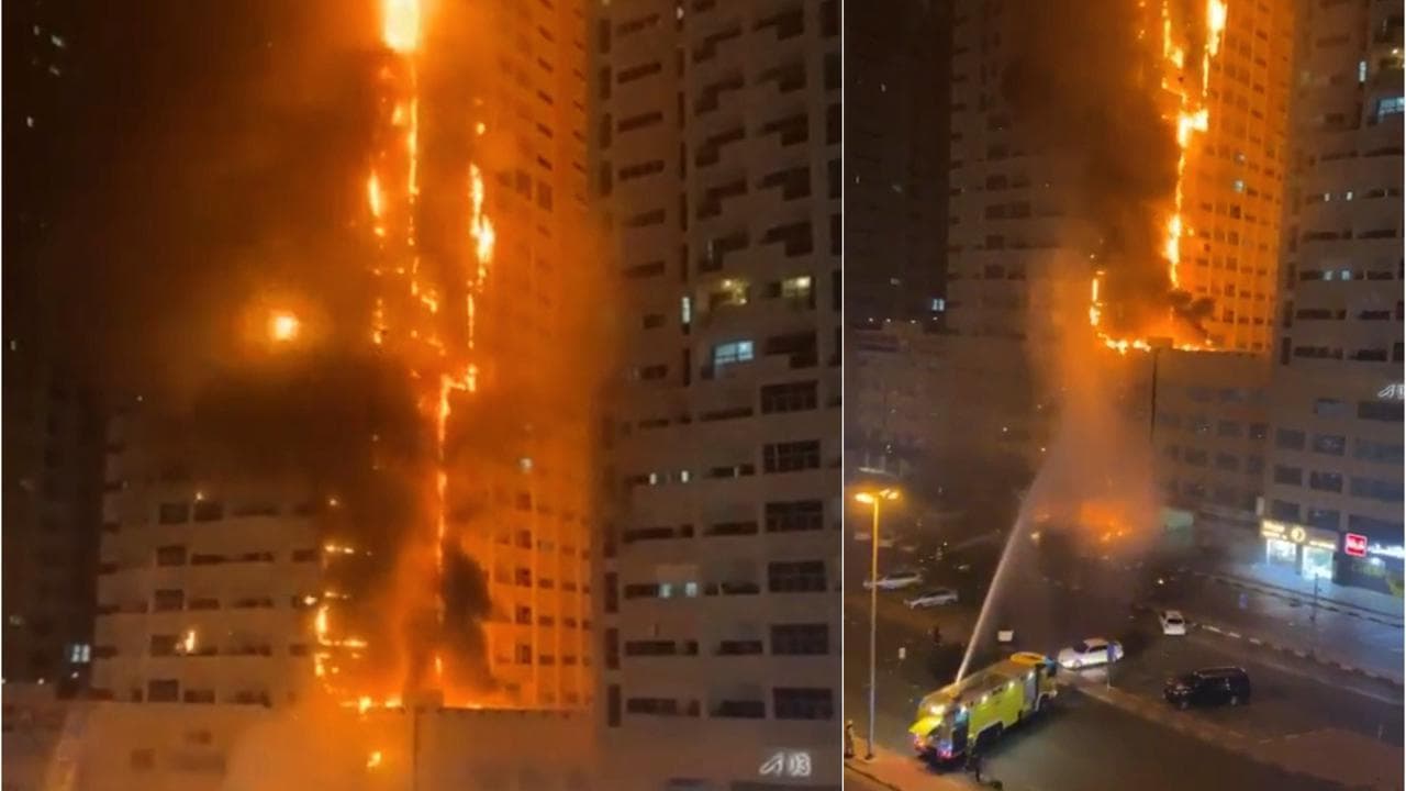 Le fiamme divorano un grattacielo negli Emirati Arabi: così la facciata viene inghiottita dal fuoco