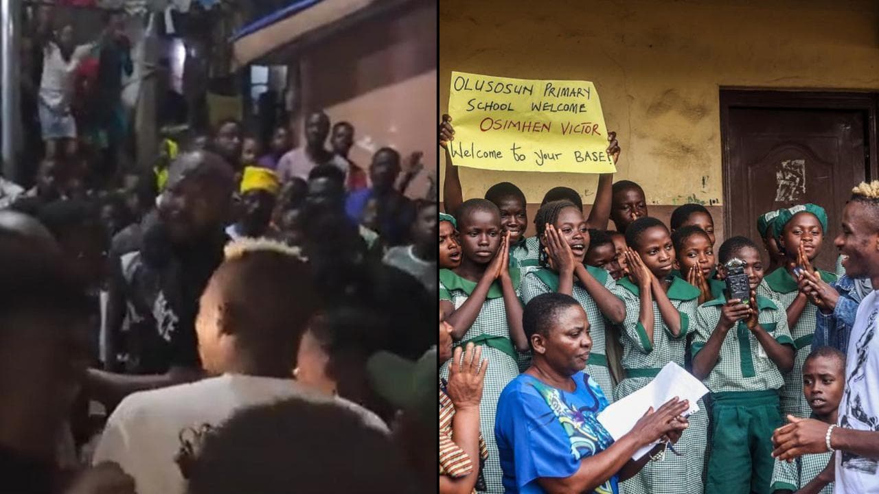 Osimhen torna a Olusosun, la favela di Lagos dove è cresciuto: l'accoglienza è commovente