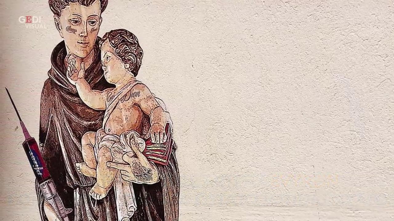 Padova, Sant'Antonio tatuato tra bambinello e vaccino: i simboli del murale sfregiato dopo 24 ore