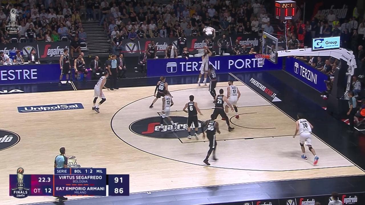 La Virtus Bologna batte l'Olimpia Milano e pareggia la serie