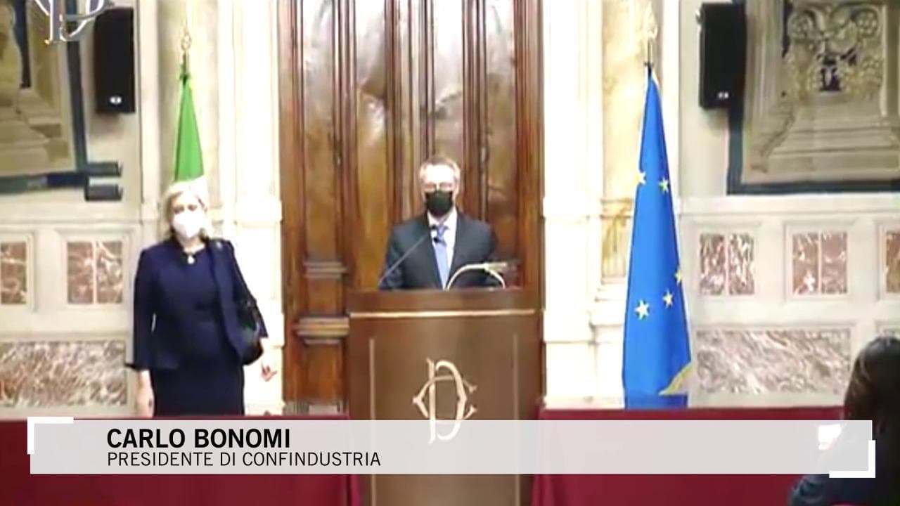 Consultazioni, presidente Confindustria Bonomi: "Convinto sostegno a Draghi, auspico ampio e solido consenso in Parlamento"