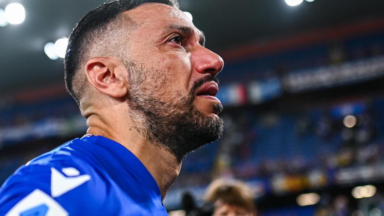 Sampdoria, le lacrime di Fabio Quagliarella per la sua ultima partita al Ferraris in Serie A
