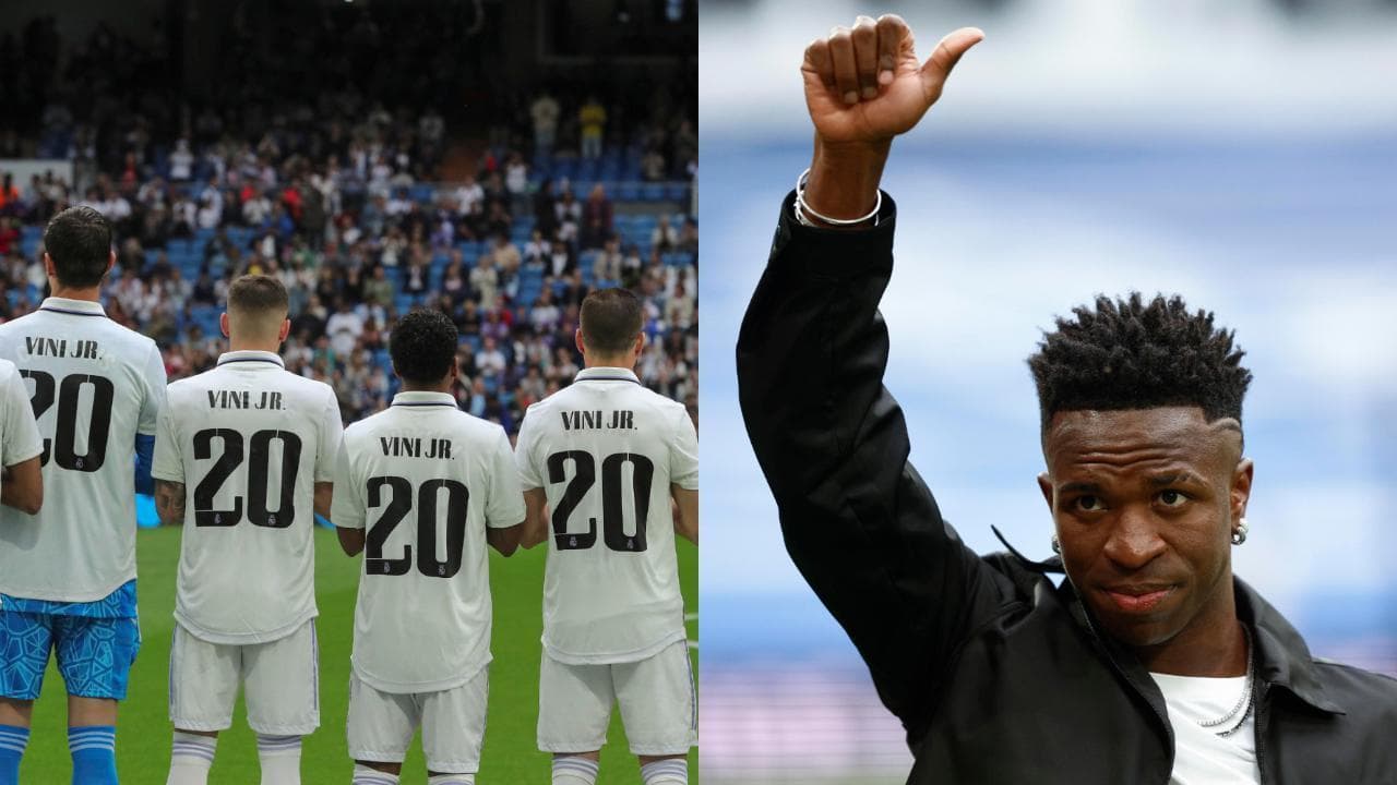 Razzismo, tutto il Real Madrid in campo al Bernabeu con la maglia di Vinicius