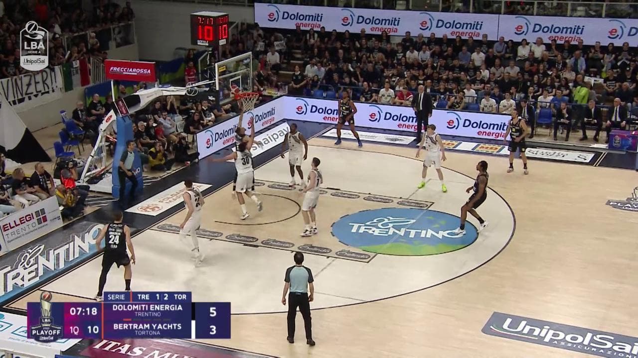 Basket, play-off serie A: Tortona vince gara 4 a Trento e vola in semifinale. Gli highlights