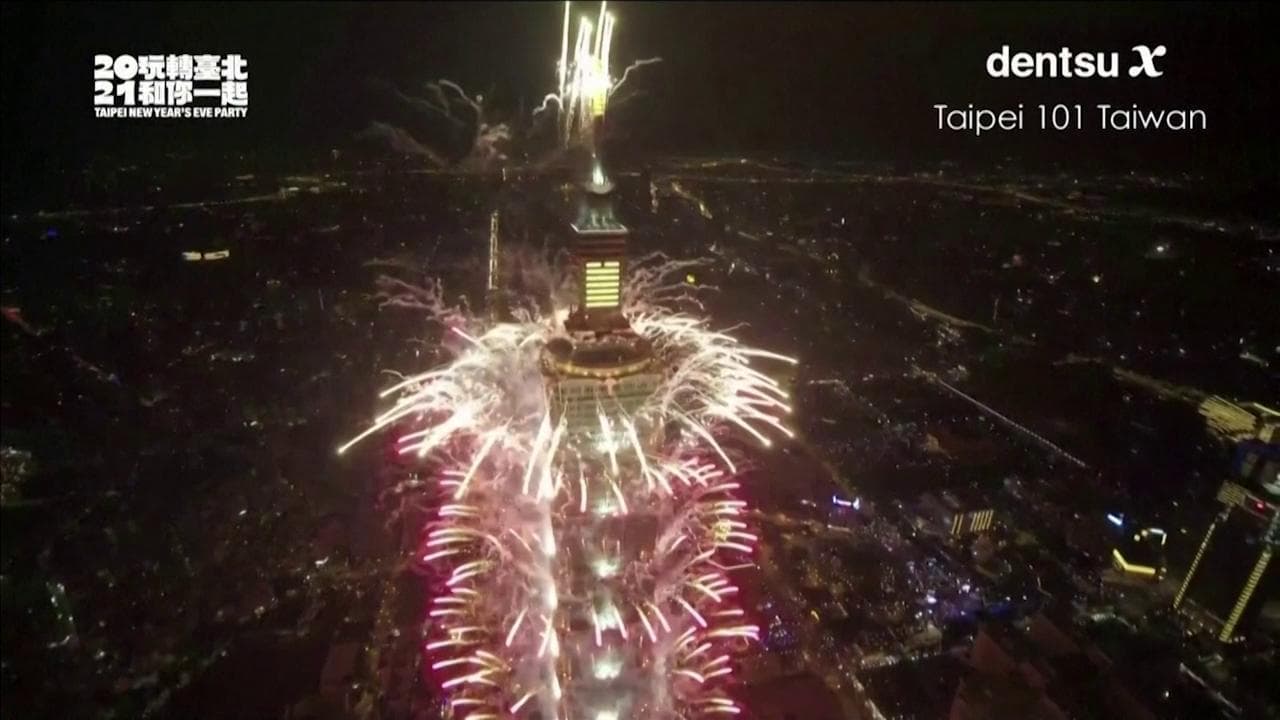 Capodanno 2021, la festa a Taiwan nei primi secondi del nuovo anno