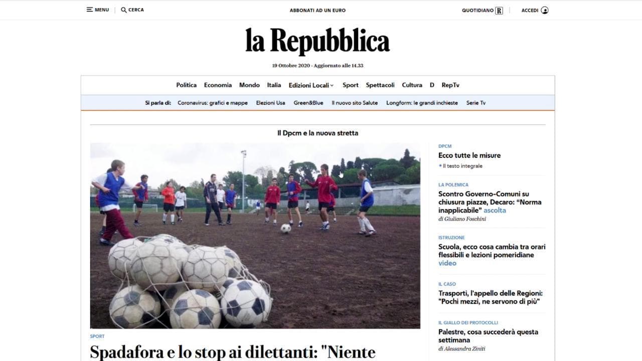 L'abbonamento digitale a Repubblica: una sola pagina, tanti contenuti