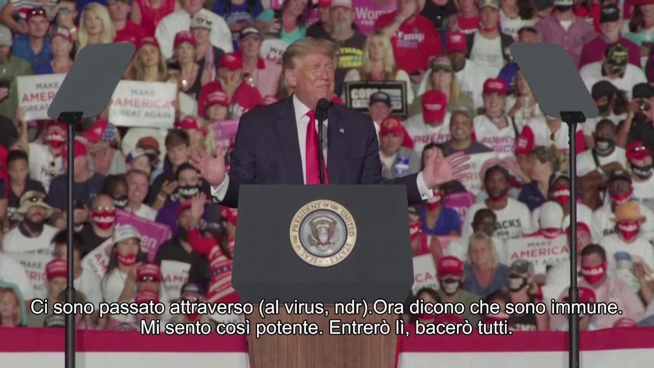 Usa, Donald Trump al suo primo comizio dopo il coronavirus: "Sono immune, bacerò uomini e donne"