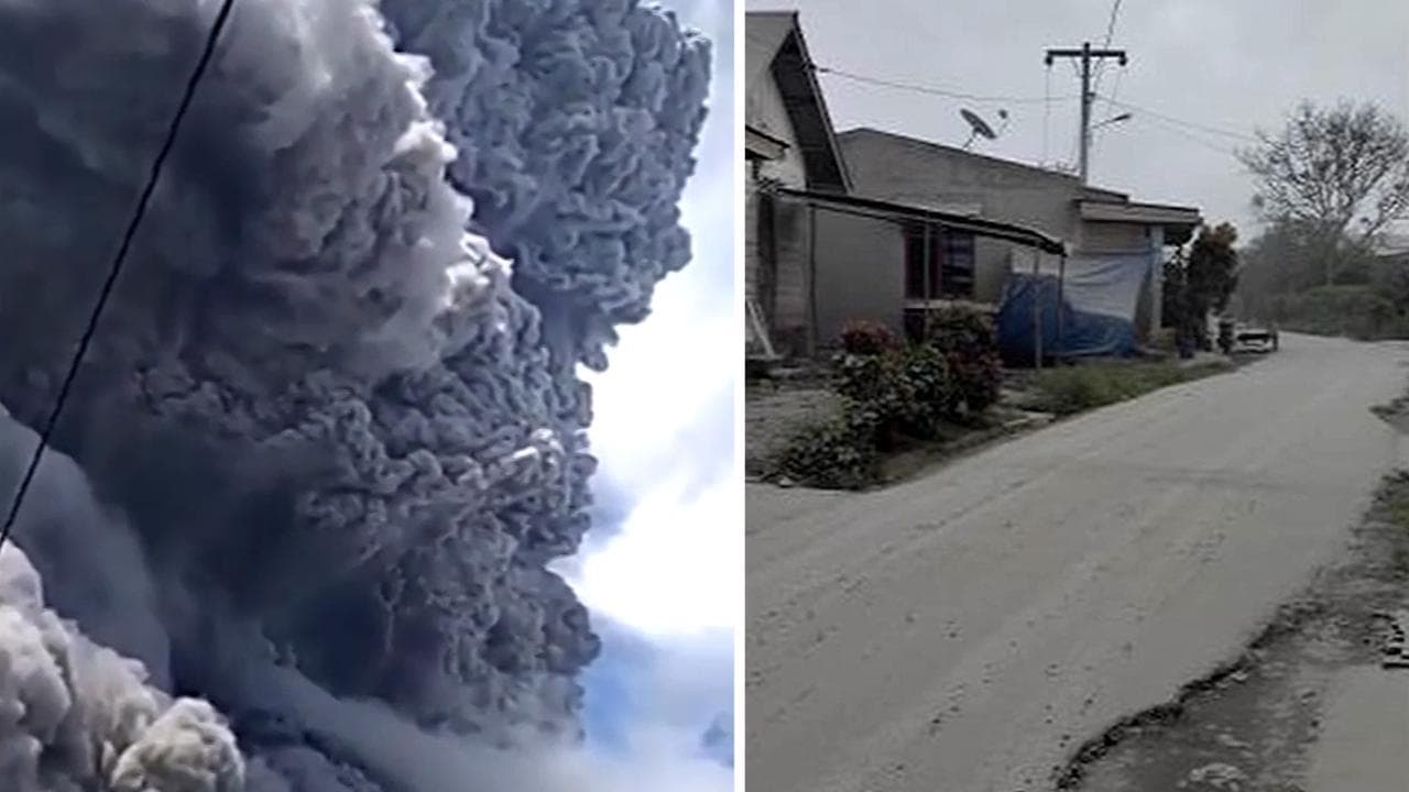 Indonesia, l'eruzione del vulcano Sinabung nel video amatoriale dalla strada