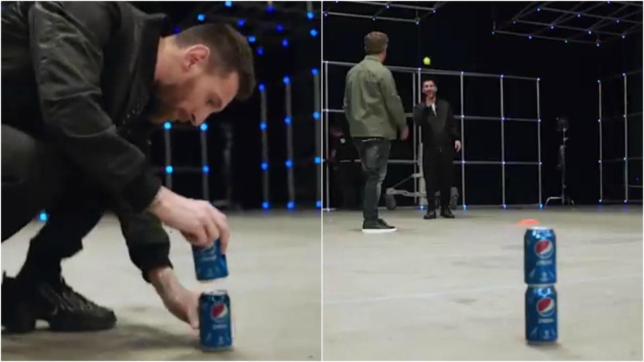 Lionel Messi, una pallina da tennis e due lattine: la precisione è millimetrica, forse troppo