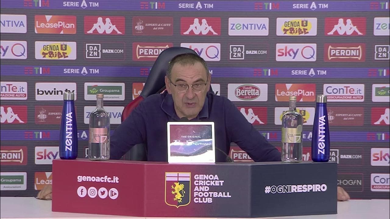 Genoa-Juventus, Sarri: "Dopo la Coppa Italia tutti mi hanno preso per il c..."