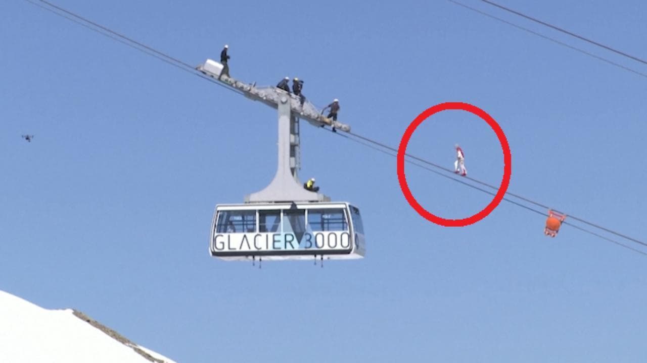 Il record dello svizzero Freddy Nock: cammina bendato su una fune a 3000 metri d'altezza