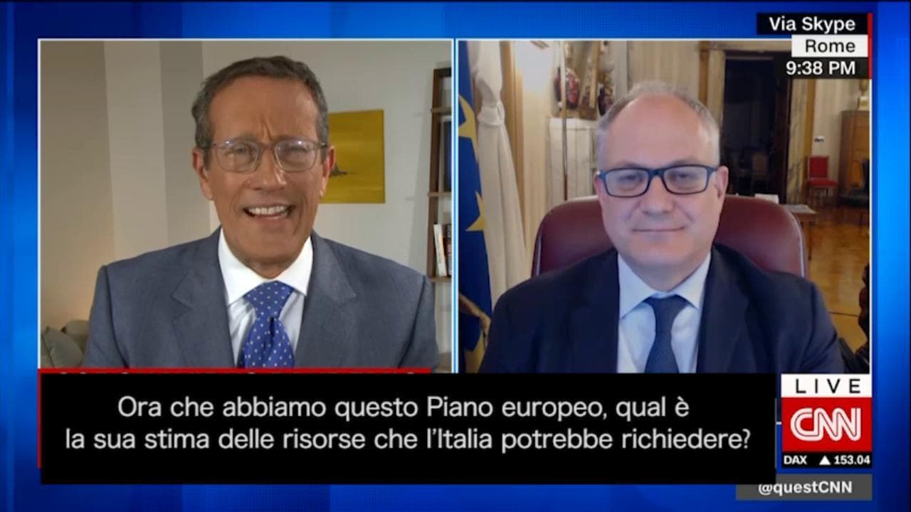 Recovery Fund, il ministro Gualtieri alla Cnn: "È un successo comune"