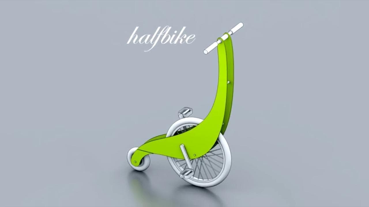 Ecco l'Halfbike, un po' bici un po' monopattino
