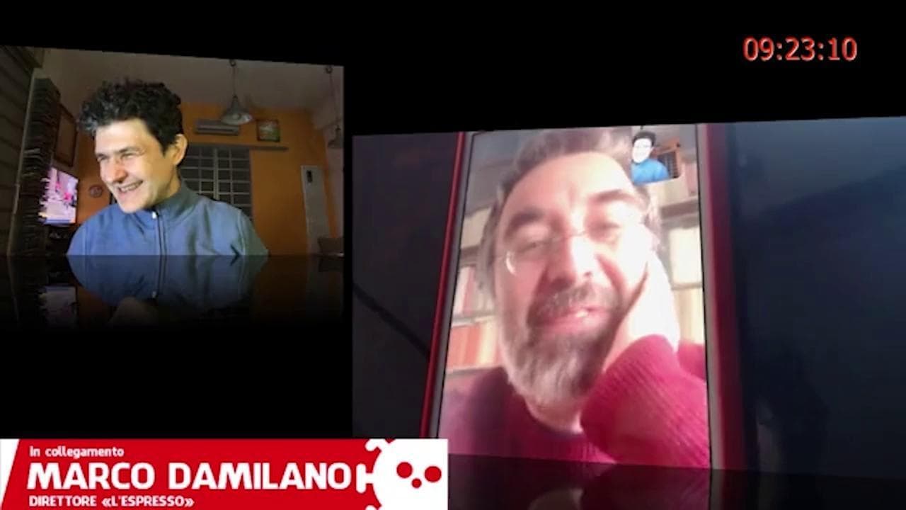 Casa Lateral, Bottura e Damilano: "Tg da casa, momento d'oro per chi fa pannelli e finte librerie"