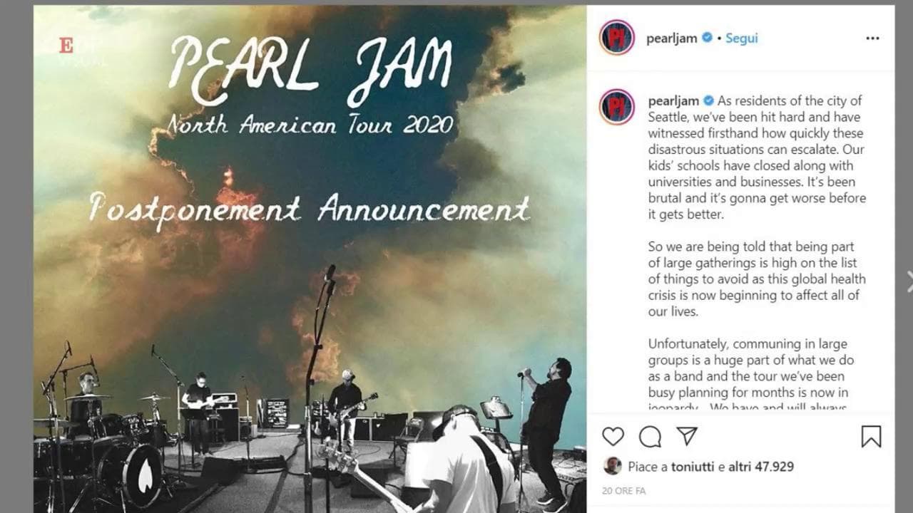 Il coronavirus ferma la musica: da Madonna ai Pearl Jam, gli artisti cancellano i tour