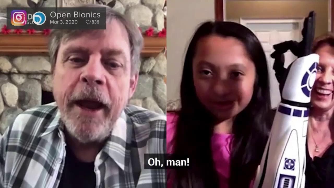 Star Wars, il braccio della piccola fan diventa un droide: la protesi 'spaziale' ottenuta grazie a Mark Hamill