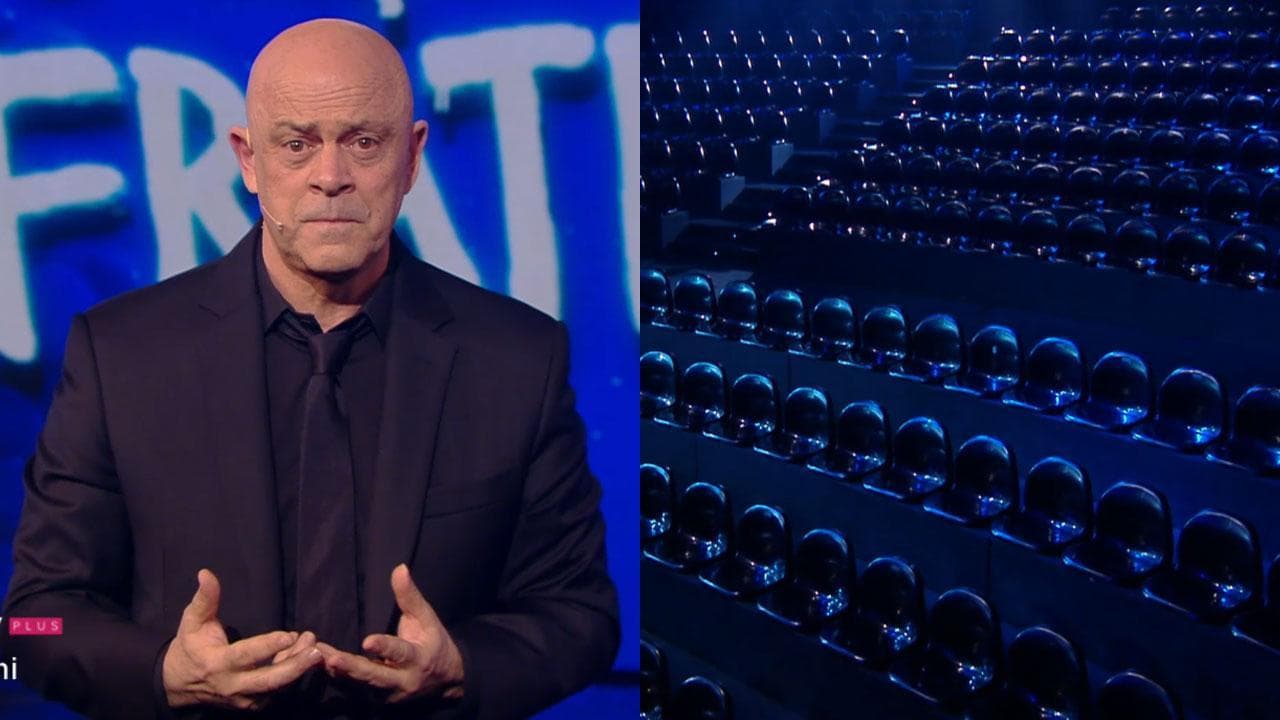 Crozza, il monologo sul Coronavirus è nello studio vuoto: "Ho un pubblico di 500 seggiolini"