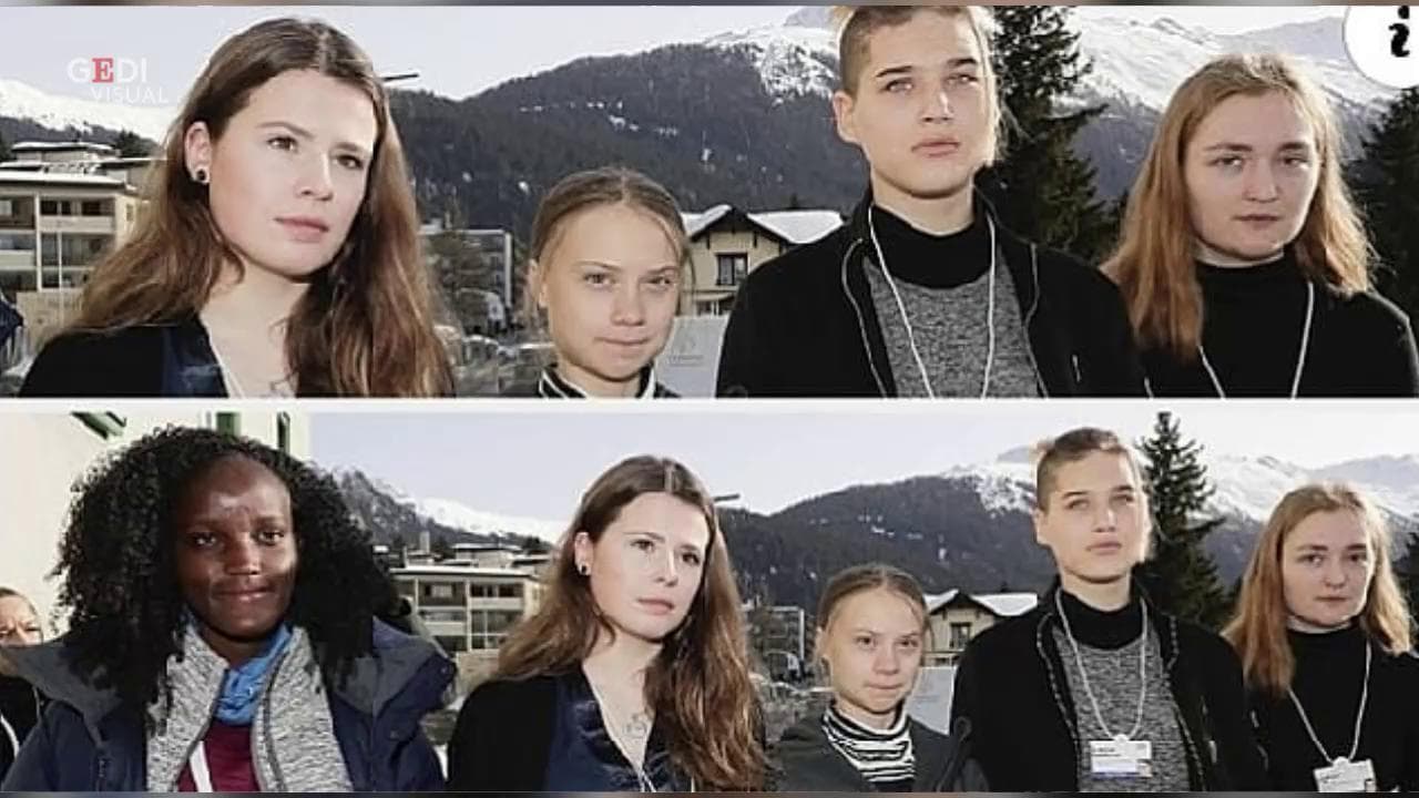 Davos, l'attivista africana sparisce dalla foto con Greta Thunberg: la reazione sui social è virale