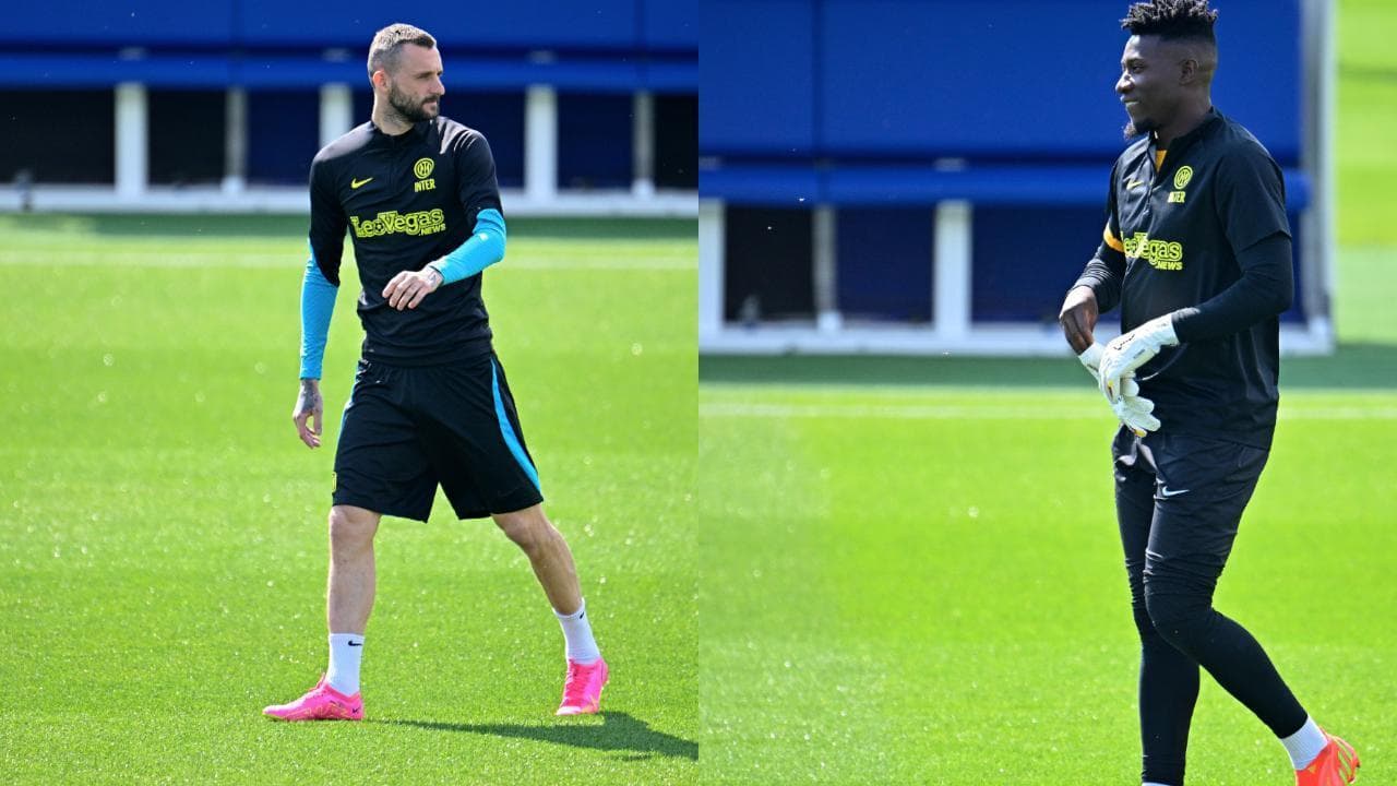 Rissa in allenamento tra Onana e Brozovic: Inter ad altissima tensione