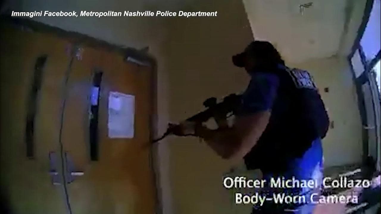 Strage di Nashville, la bodycam dei poliziotti riprende lo scontro a fuoco con il killer Audrey Hale