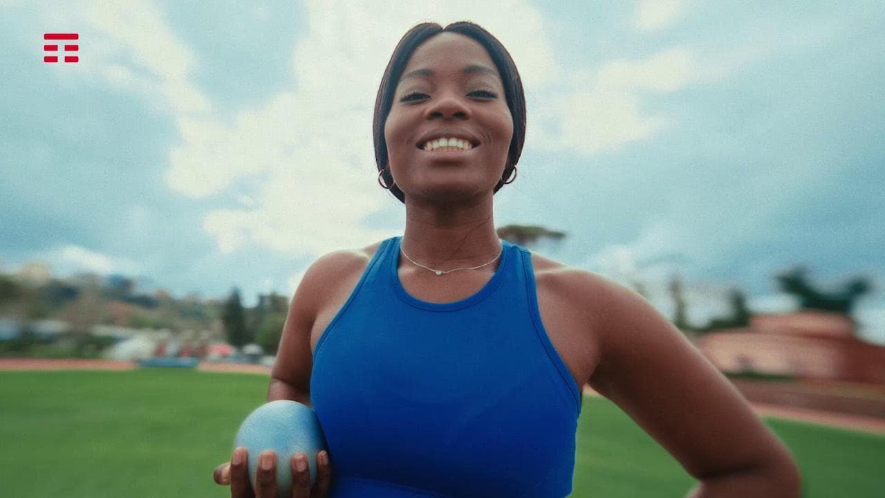 Danielle Madam, regina del lancio del peso, protagonista dello spot Tim