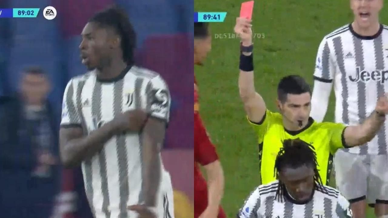 Roma-Juventus, i 40 secondi di follia di Moise Kean: dall'ingresso in campo all'espulsione