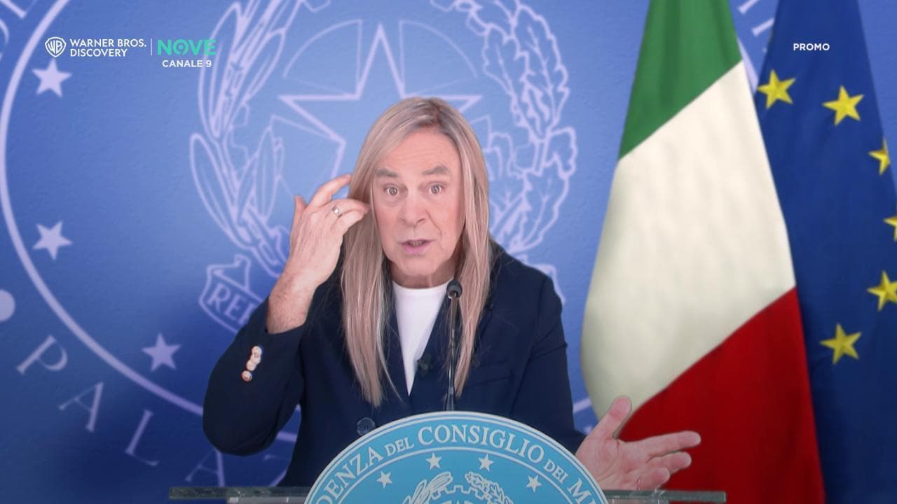 Crozza-Meloni: "Cari fluidi di sinistra, l'anno prossimo mi prendo pure Sanremo e ci sarà Pino Insegno"