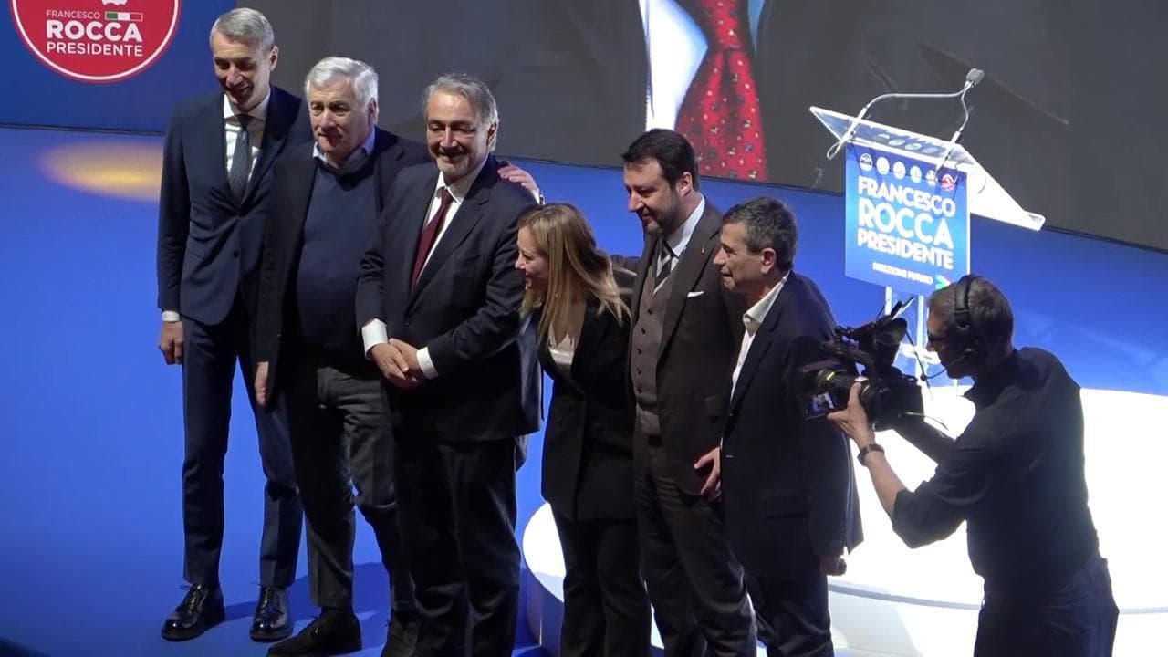 Regionali Lazio, il centrodestra riunito per Rocca. Meloni: "Lo Stato non tratta con chi lo minaccia"