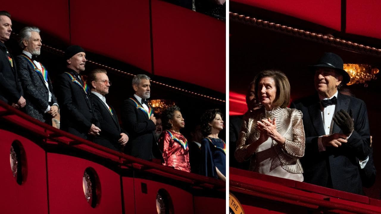Da Clooney agli U2, le star con Biden al Premio Kennedy. E riappare anche il marito di Nancy Pelosi