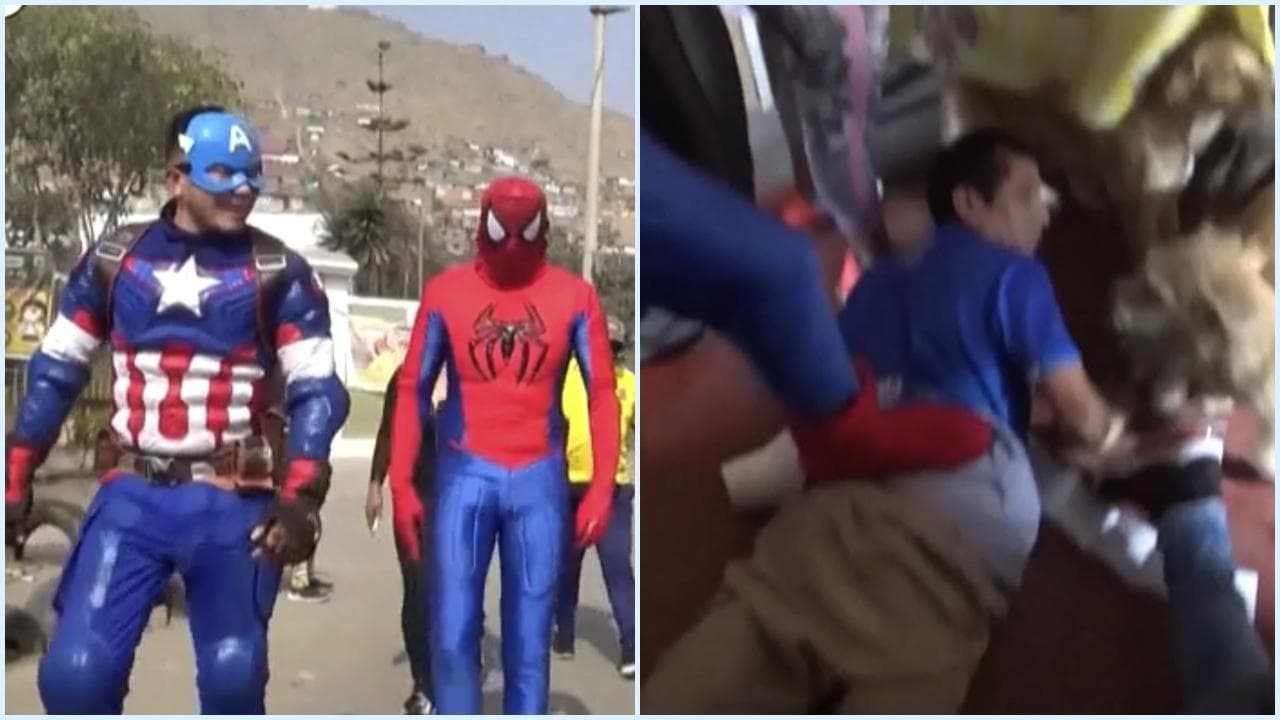 Perù, poliziotti travestiti da Avengers arrestano spacciatori a Lima