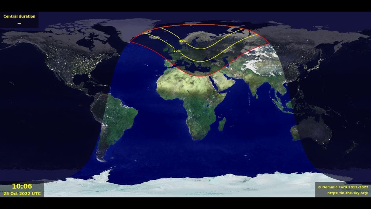 Il 25 ottobre eclissi parziale di Sole: il fenomeno visibile anche dall'Italia