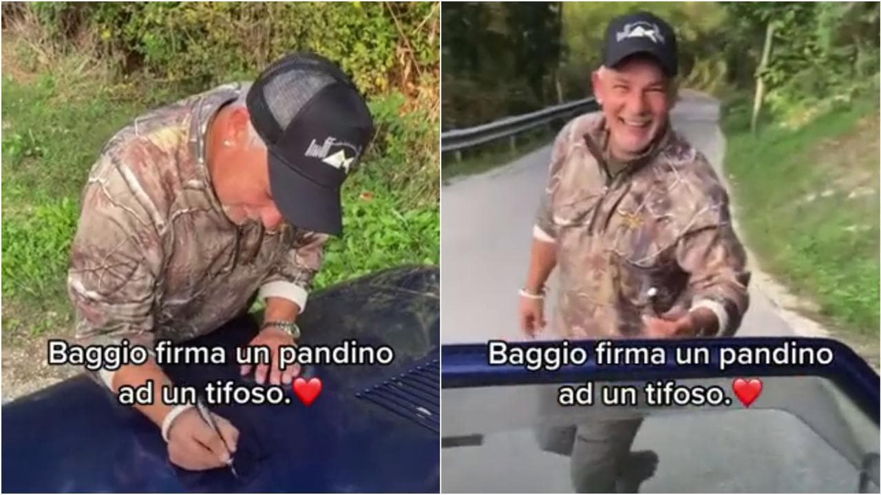 Roberto Baggio autografa la Panda di un tifoso. "Adesso è incedibile come un campione"