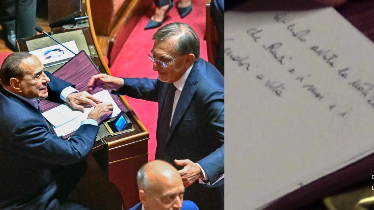 Spunta un nuovo foglio di Berlusconi al Senato: "Renzi, i suoi e i senatori a vita..."