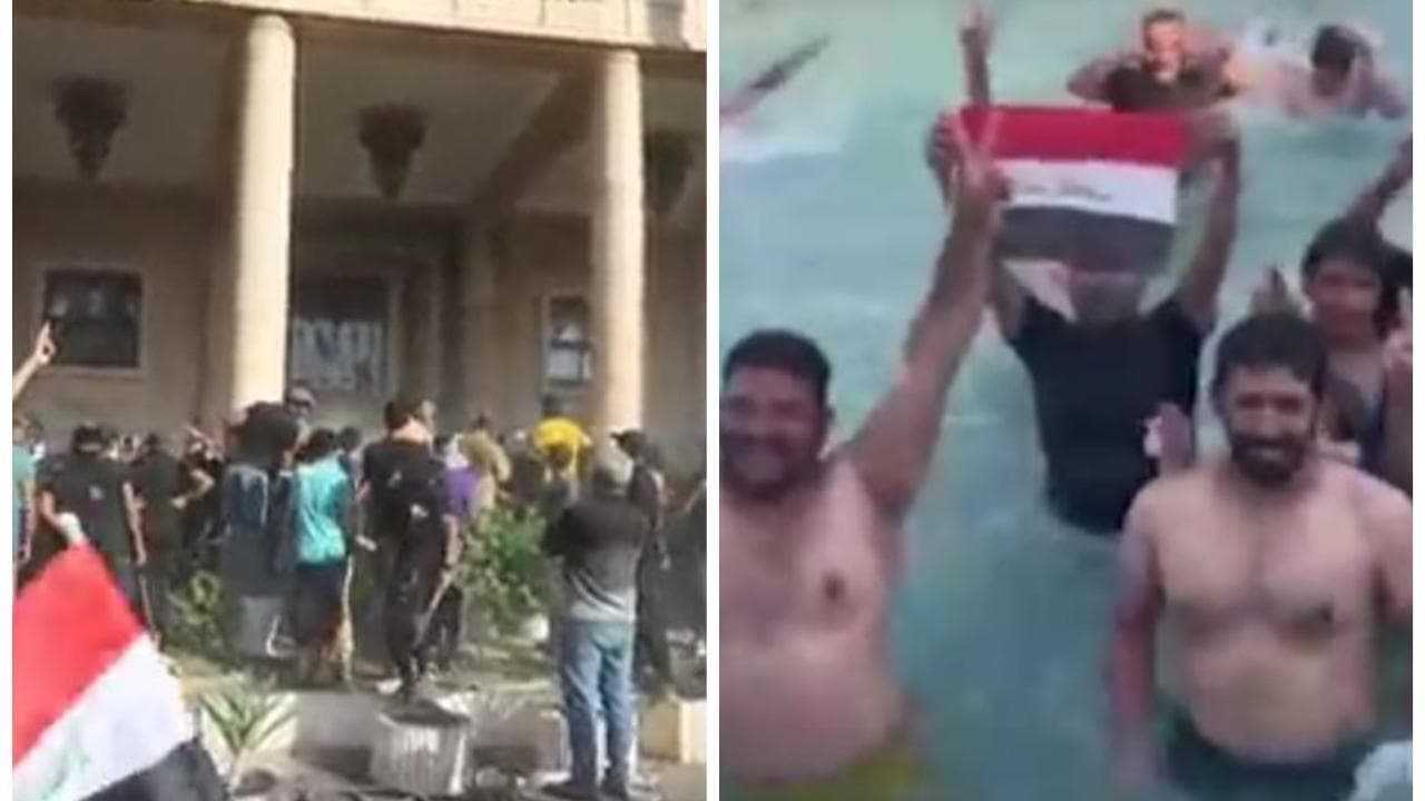 Baghdad, assalto al palazzo governativo e tuffo in piscina. Violenti scontri tra fazioni religiose
