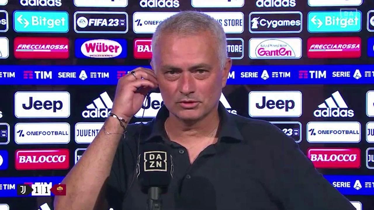 Mourinho dopo Juventus-Roma: "Abbiamo avuto c..., primo tempo da vergognarsi"