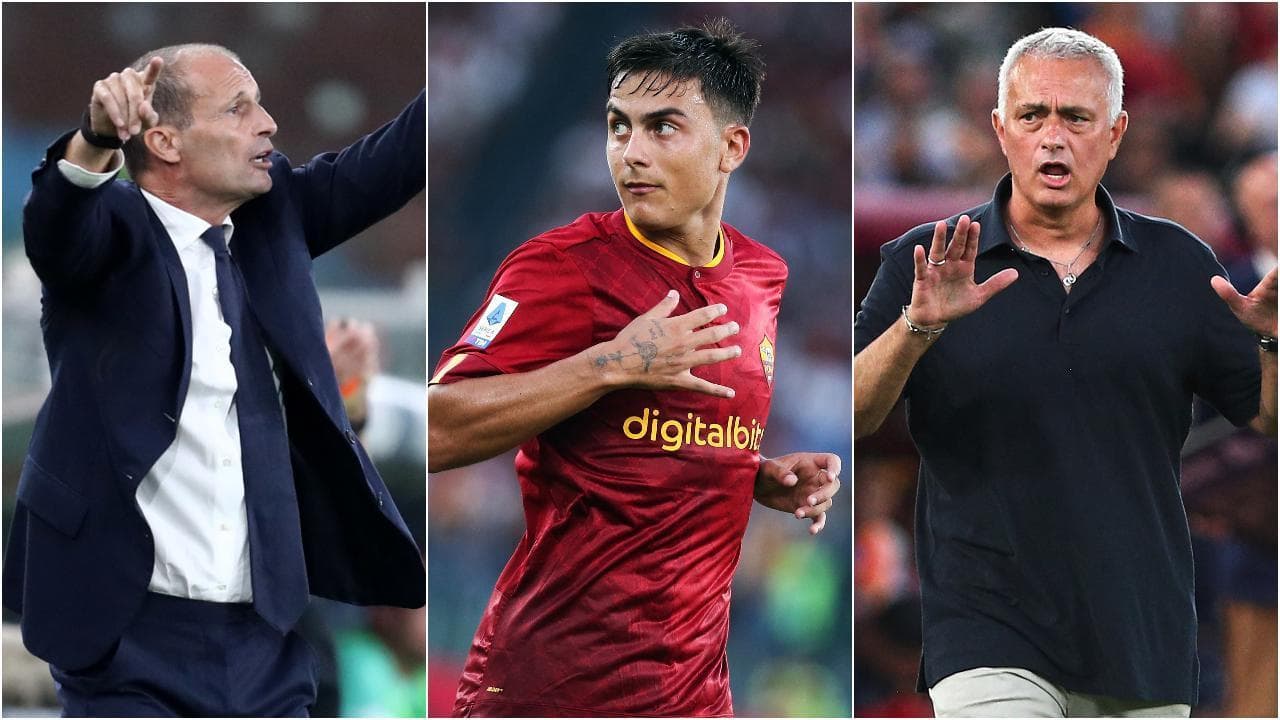 Juve-Roma, il Dybala day. Allegri: "Un piacere rivederlo". Mourinho: "È tranquillo, non è un bimbo"