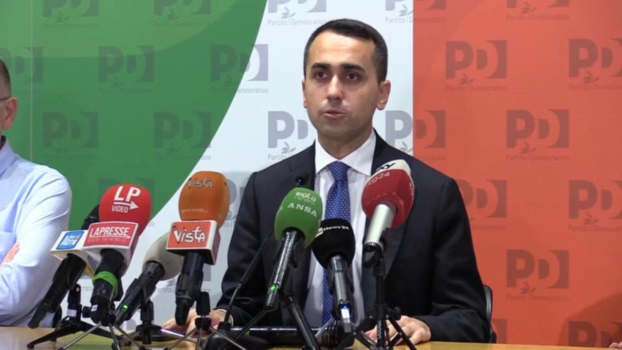 Elezioni, le dichiarazioni Di Maio nella sede del Pd: "Difendere agenda Draghi"