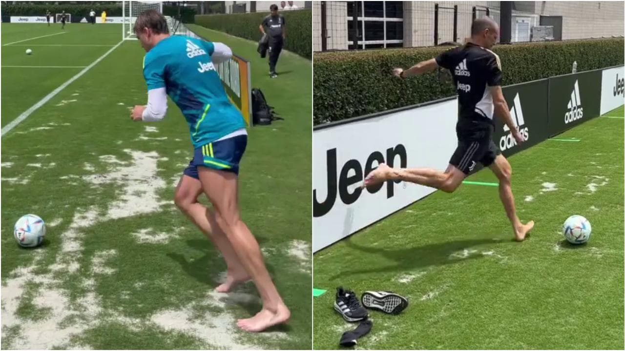 Vlahovic, Allegri e McKennie: in casa Juve è sfida di tiri da dietro la linea di fondo a piedi scalzi