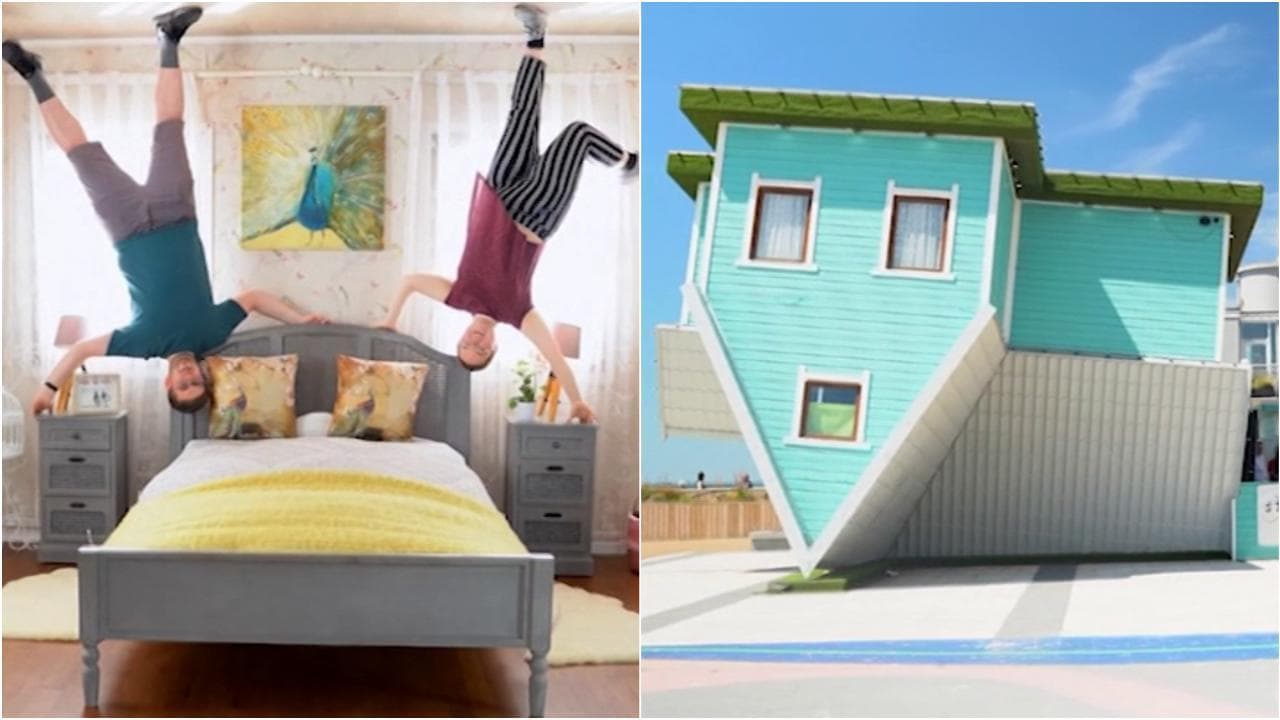 A Brighton la casa capovolta dove i turisti si fotografano a testa in giù