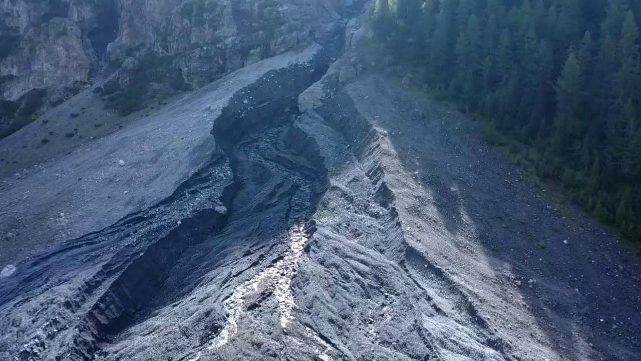 Grande frana sull'Ortles: le immagini dal drone