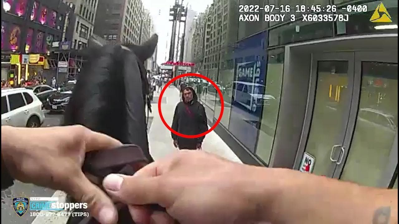 Inseguimento da film a New York, l'agente non è in auto ma a cavallo: ecco come ferma il rapinatore