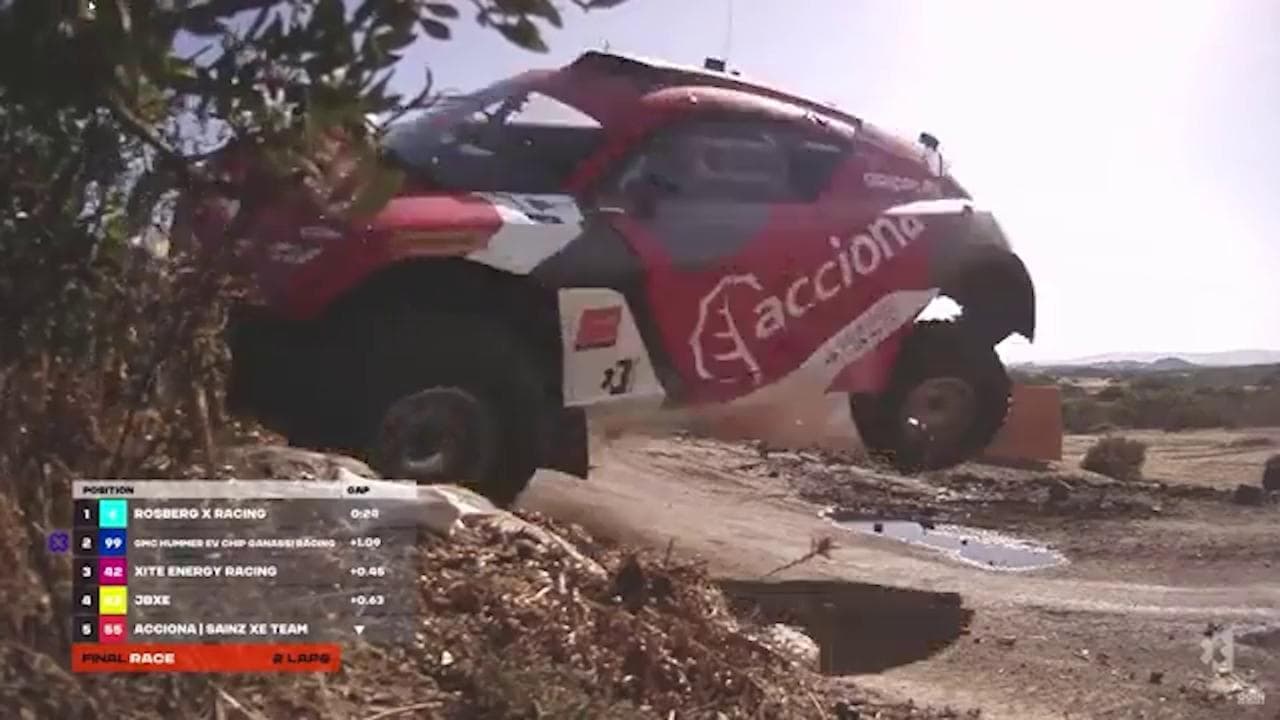 Il pauroso incidente di Carlos Sainz senior, padre del pilota Ferrari, in una gara di Suv elettrici