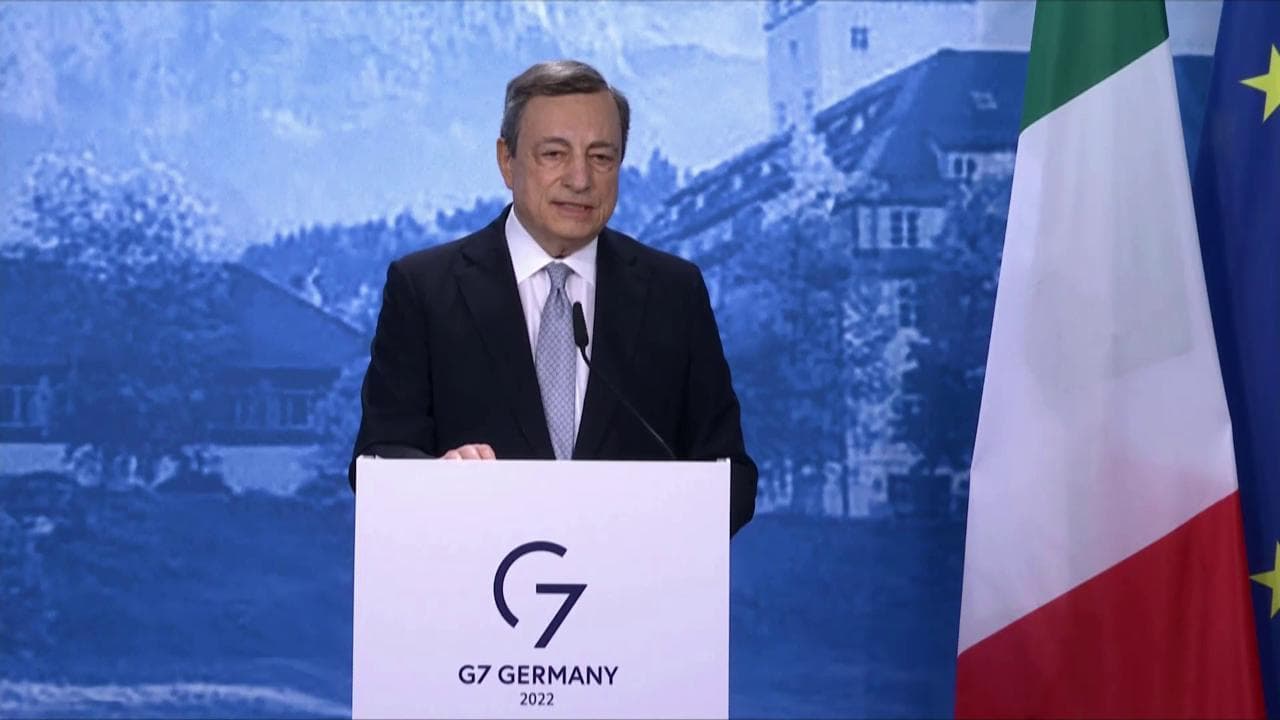 G7, Draghi cita proverbio africano: "Quando gli elefanti lottano l'erba soffre"