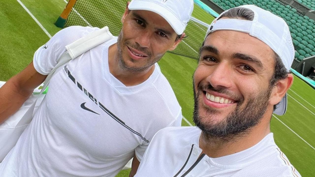 Tennis, Berrettini e Nadal si allenano insieme sul centrale di Wimbledon
