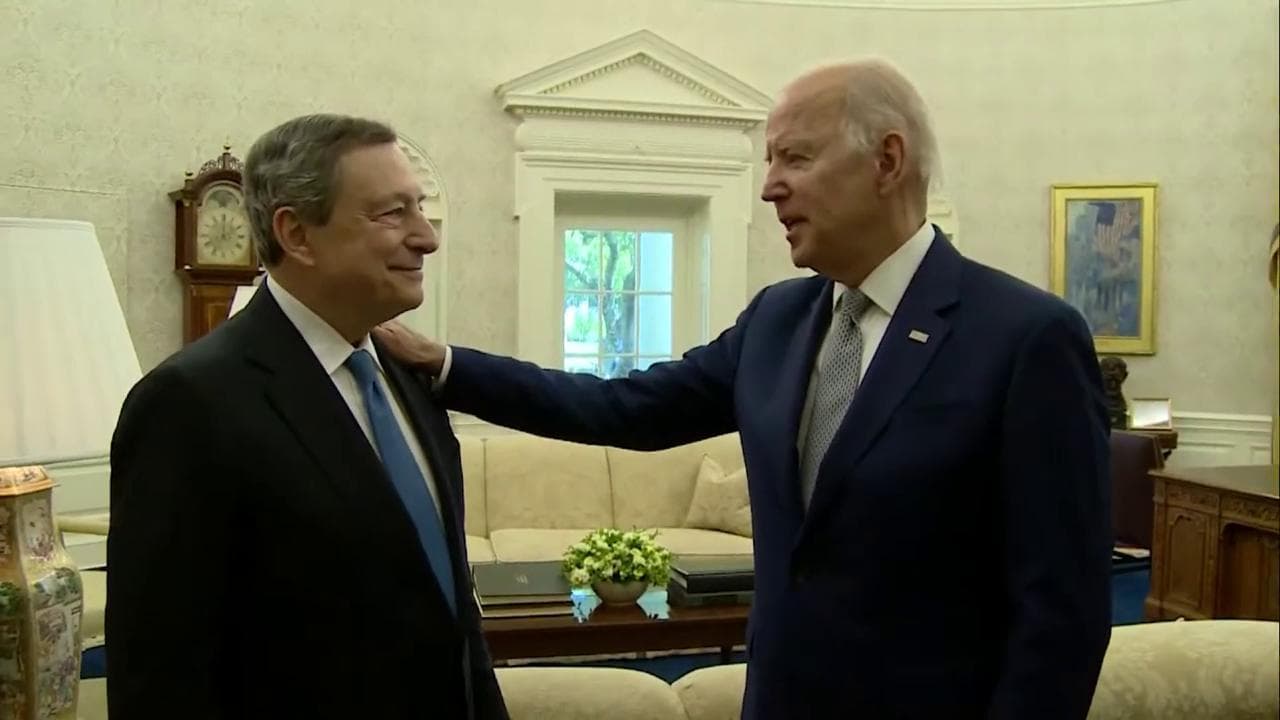 Mario Draghi alla Casa Bianca, l'incontro con Joe Biden