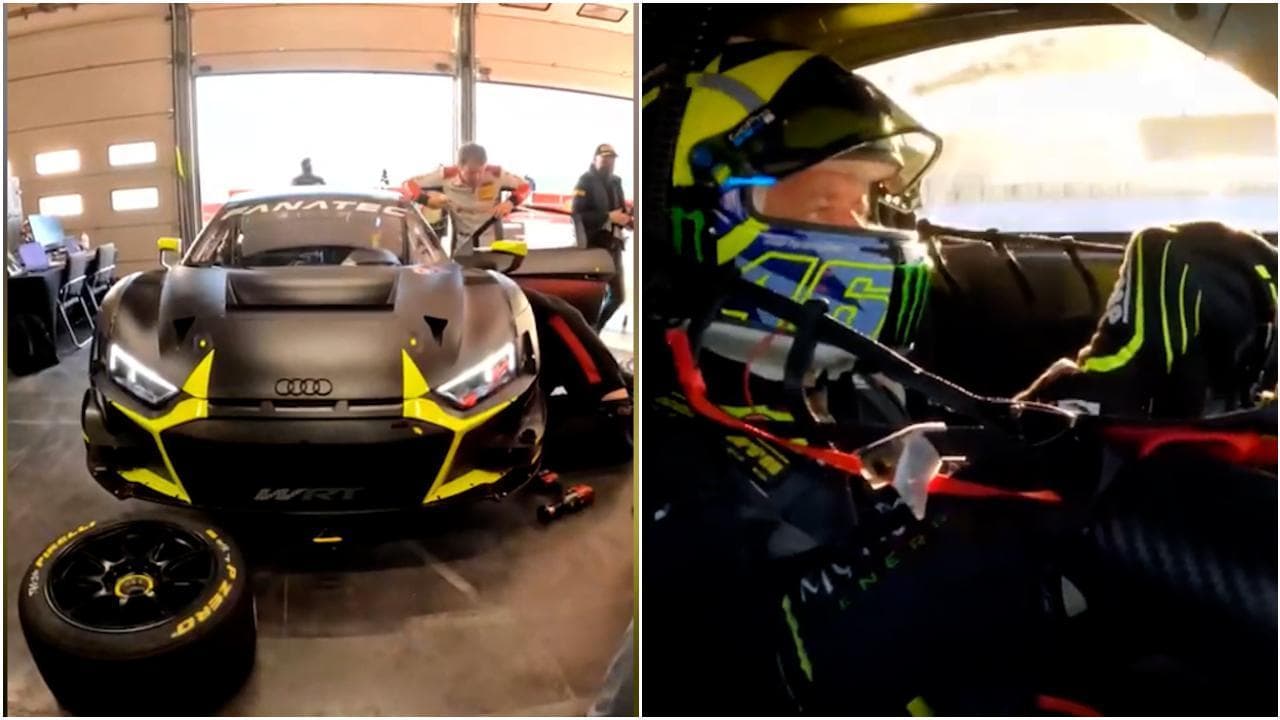 Valentino Rossi sfreccia sulla sua Audi: è pronto al debutto a Imola nel campionato Gran Turismo